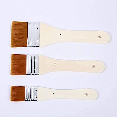 Set of 3 Gesso Brushes – High-Quality Hog Bristles, Multiple Sizes