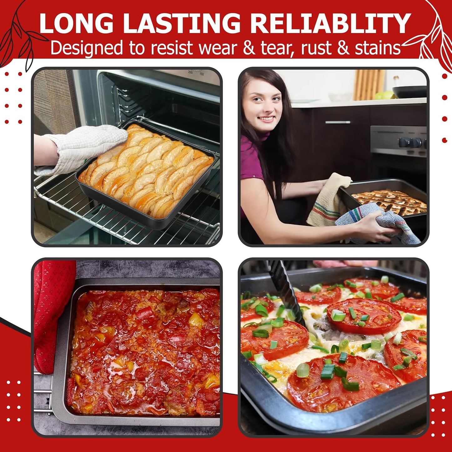 9/9 Inch Non-Stick Baking Pan - Square Cake , Pizza , Brownie and Bread Mold