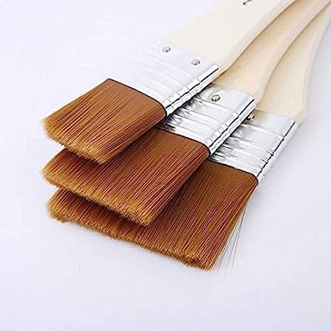 Set of 3 Gesso Brushes – High-Quality Hog Bristles, Multiple Sizes