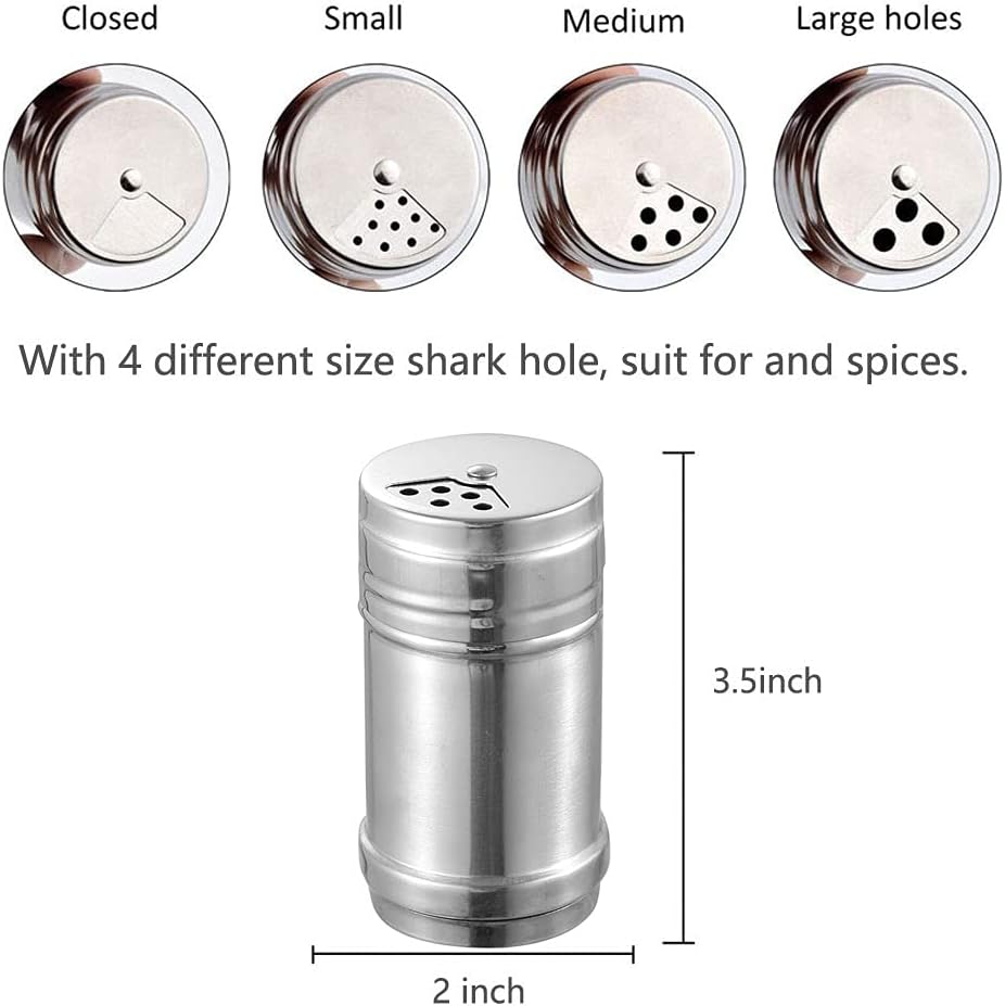 Stainless Steel Salt and Pepper shaker - Portable seasoning Bottle for Home , Kitchen and Outdoor Use