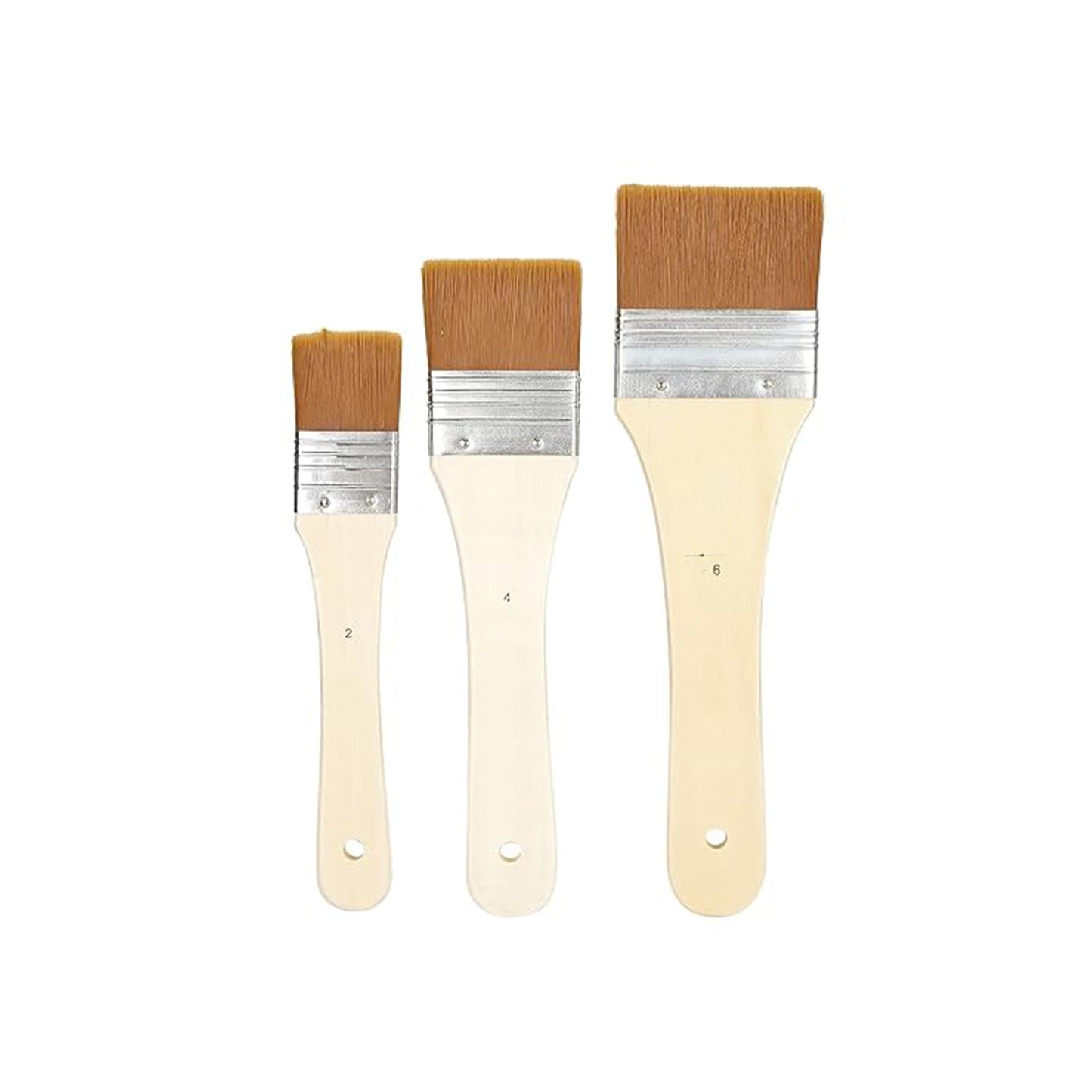 Set of 3 Gesso Brushes – High-Quality Hog Bristles, Multiple Sizes