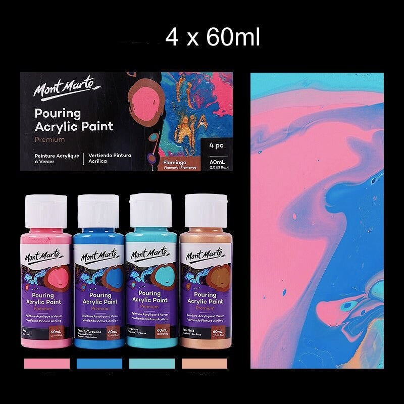 Mont Marte Fluid Art Pouring Acrylic Paint Set 60ml Tube