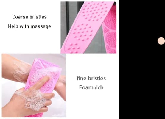 Silicon Bath Body Brush - Exfoliating & Massage Strap for Shower Cleaning