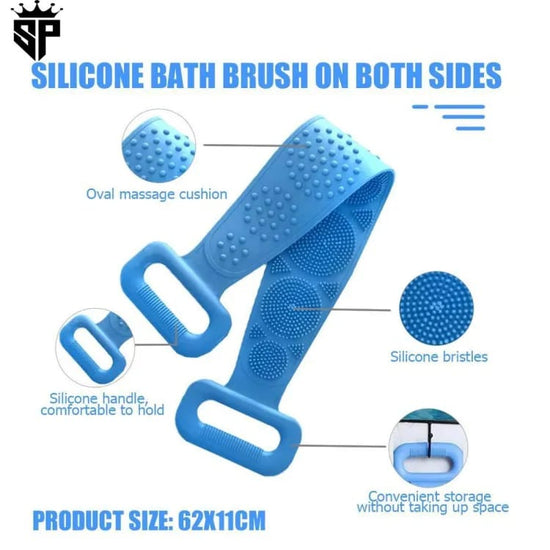 Silicon Bath Body Brush - Exfoliating & Massage Strap for Shower Cleaning