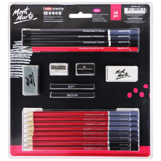 MONT MARTE 18-Piece Signature Sketch & Draw Art Set – Premium Drawing Tools for Artists & Beginners