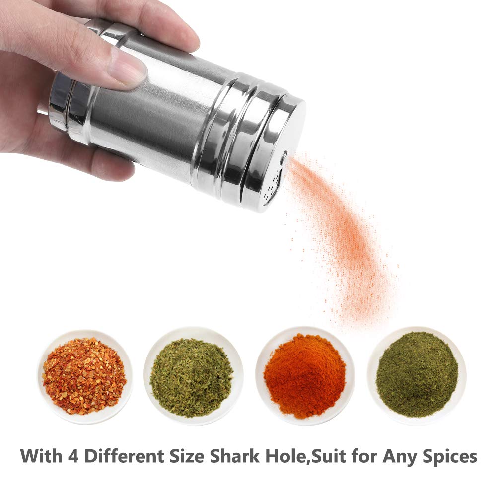 Stainless Steel Salt and Pepper shaker - Portable seasoning Bottle for Home , Kitchen and Outdoor Use