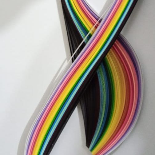 Quilling Strips 5mm width, 15inch long, 24 colours , 5strips of each colour total 120 strips