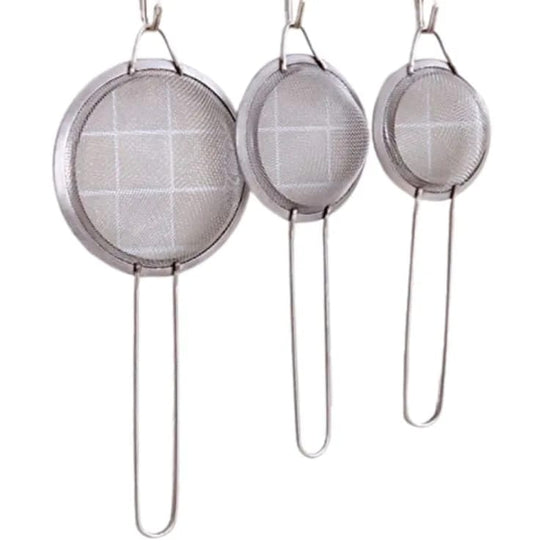 Pack of 3 Stainless Steel Tea Strainers - High - Quality Tea Infusers with Large Handle for Green Tea and Lose Leaf Brewing