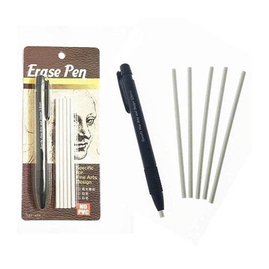 Mechanical Eraser Pen with 5 Refills for Fine Artwork & Sketching