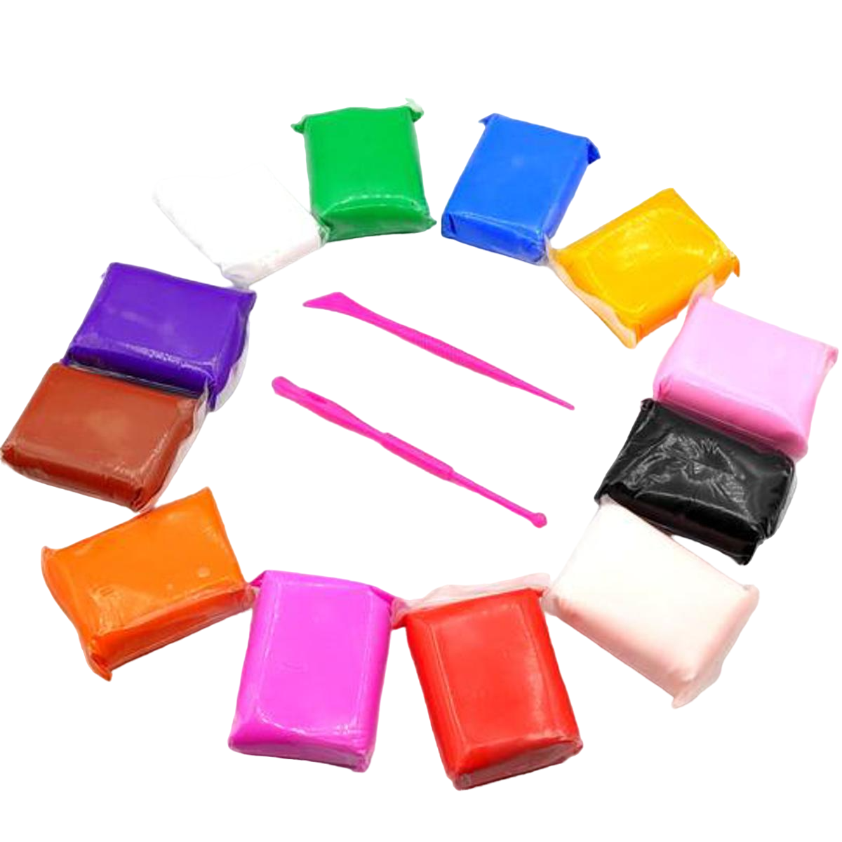 12Pcs/Set Super Light Soft Polymer Clay - Air Dry Playdough with 12 Fomic Colors & Free Tools