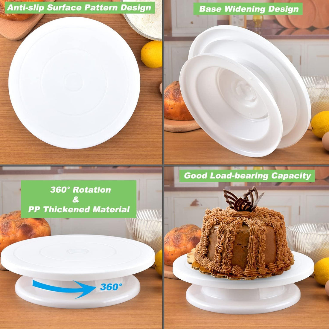 11 - Inch Cake Turntable - 360 - Degree Revolving Stand for Smooth Cake Decorating