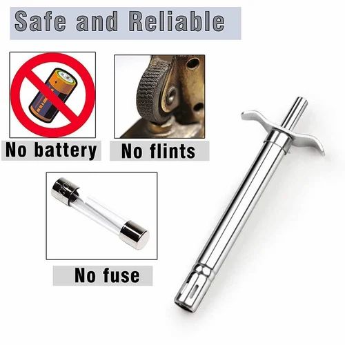 Kitchen Gas Lighter - No Refill Needed Metallic Spark Lighter with Free Knife