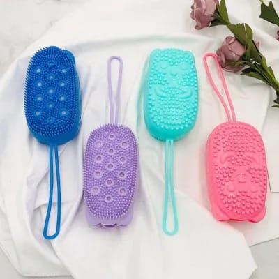 Silicon Body Bath Brush - Exfoliating Scrubber for Gentle Cleansing