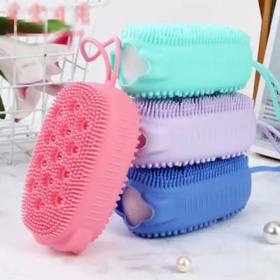 Silicon Body Bath Brush - Exfoliating Scrubber for Gentle Cleansing