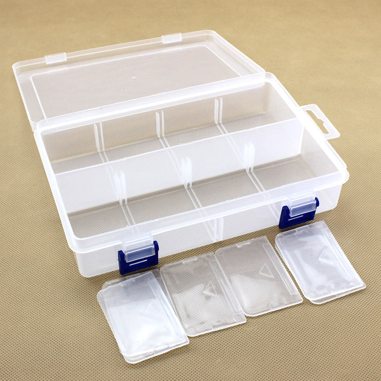 Plastic Organizer Box 8 Grids Clear Storage Container for Jewellery, Tools & Medicine