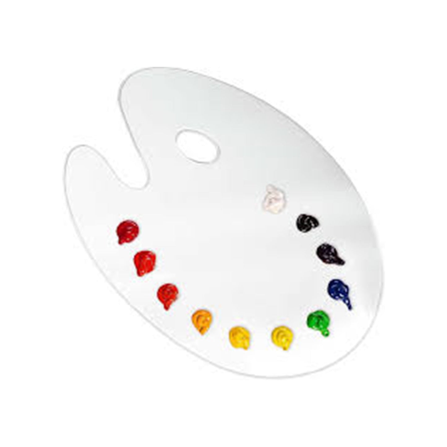 Oval Shape Color Mixing Pallete/Tray - A4 Size White and Transparent Plastic Tray