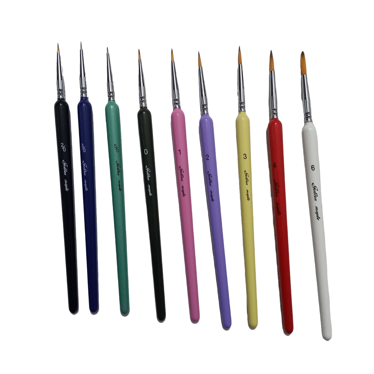 6-Piece Micro Detail Liner Artist Brush Set: #000, Acrylic, Watercolor, Oil, Fine Detailing.