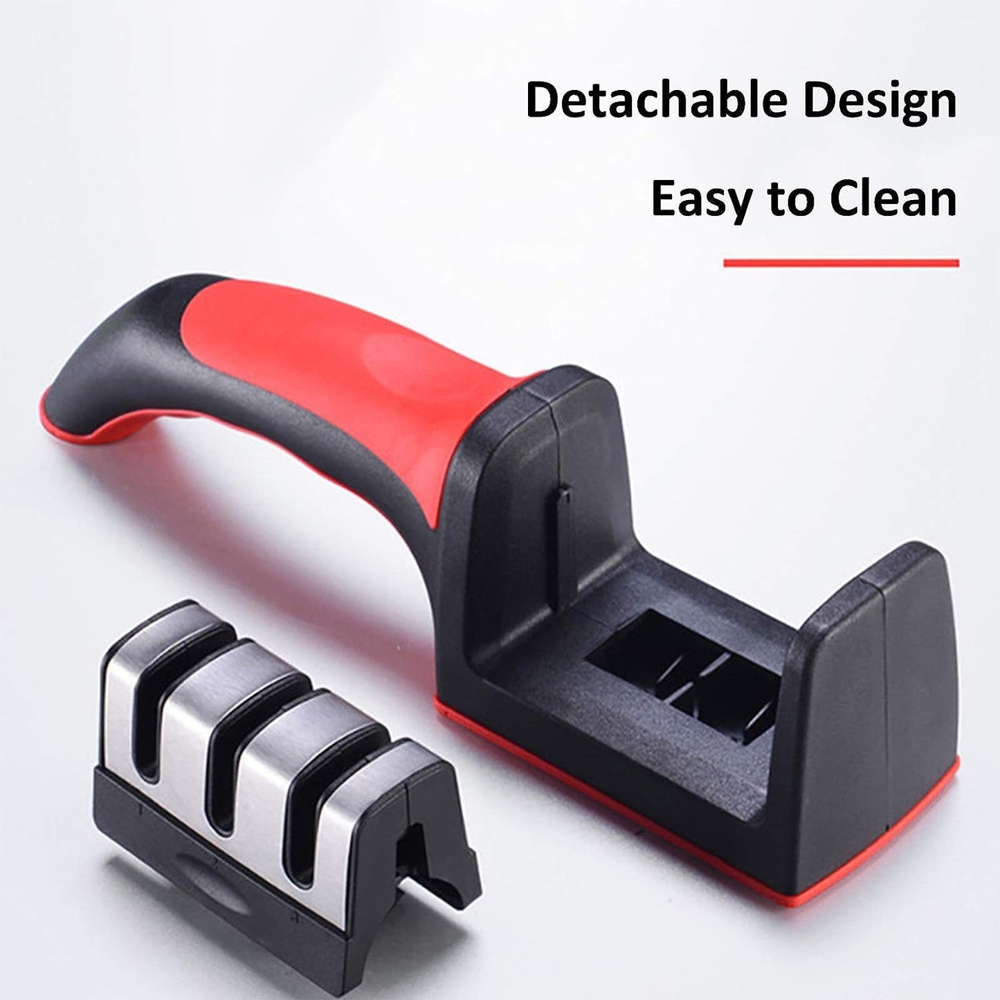 Advanced Manual 3 Stage 3 Slot Kitchen Knife Sharpener Tool Kit- Self Knives Shaping - Upgraded Knife Sharpener ,Hand Tool- Ceramic Stone  Repair Grinder