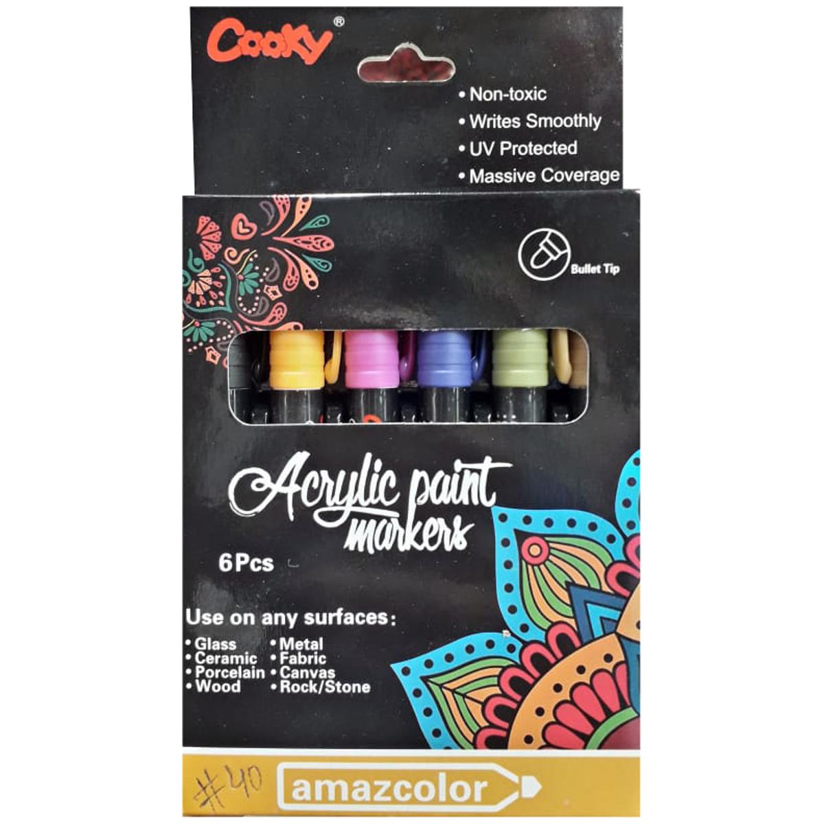 Cooky 6 Color Acrylic Paint markers Set