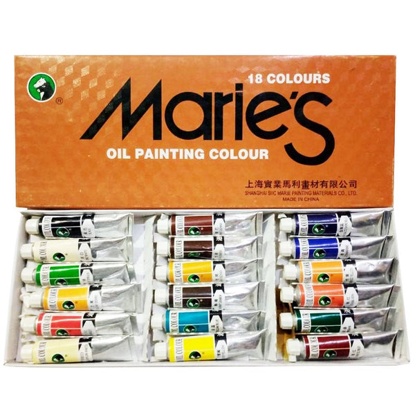 Marie’s Oil Paint Set – 12ml Tubes Available in 12, 18, or 24 Colors