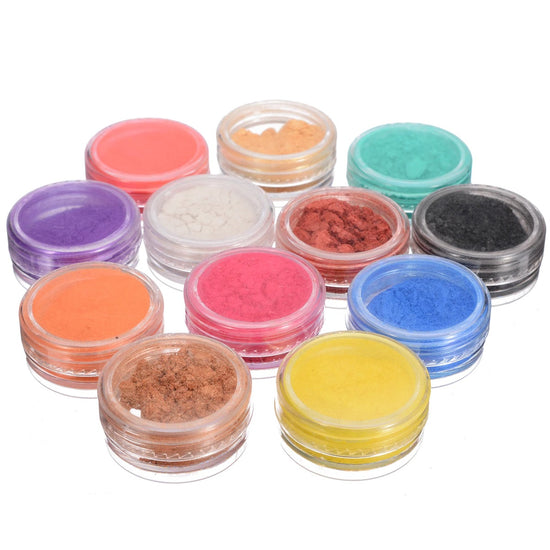 Pack of 12 Mica Powder Pearlescent Pigments for Epoxy Resin, Soap Making, Nail Polish, Lip Gloss, Eye Shadow, Slime & Candle Making