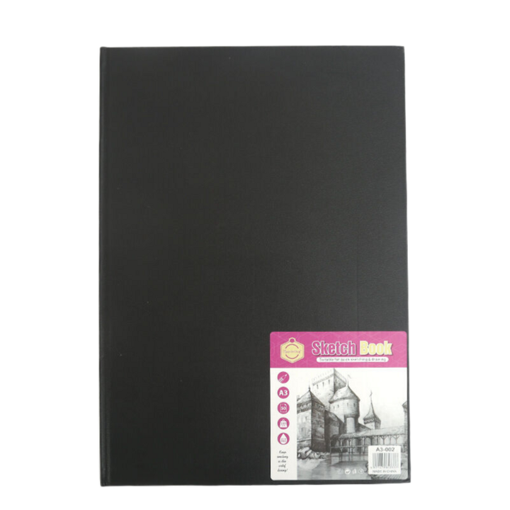 Keep Smiling Hard Binding Sketch Book - 50 Pages, 160gsm Cartridge Paper, Artist-Quality Textured (A5, A4, A3)