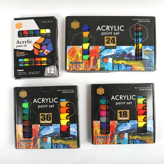 36-Colors Acrylic Paint Set – 30 ml Tubes with High-Quality Pigments for Artists and Students