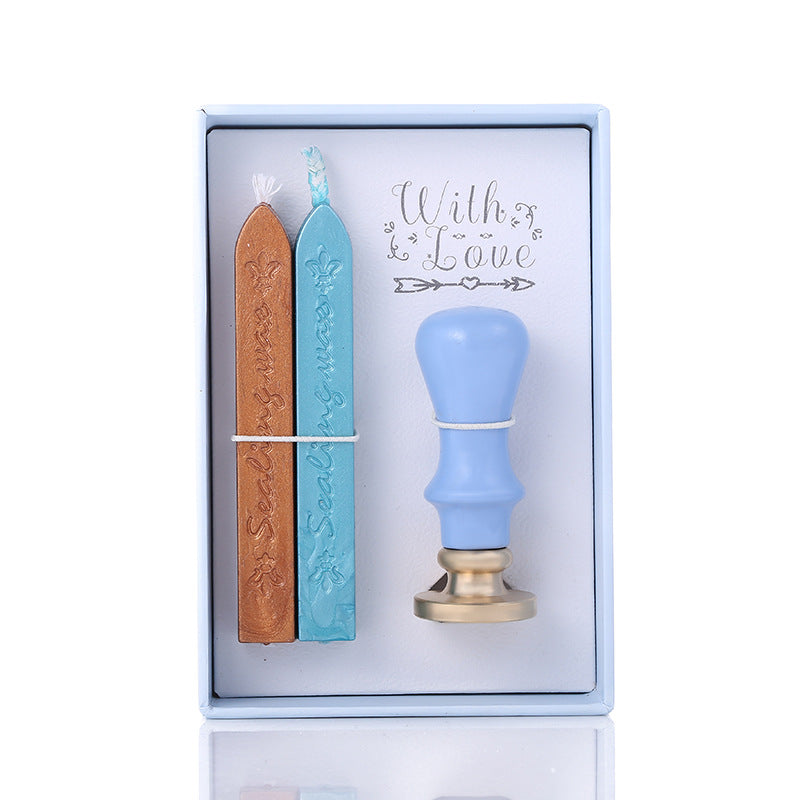 Classic Wax Seal Stamp Set: Wooden Handle & Wax for Crafts, Packaging, and Decorating