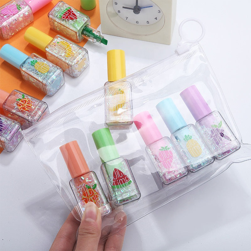 Fruity Nail Polish Highlighter Set - Colorful Pack of 6