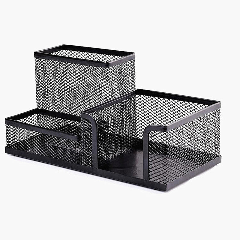 3 in 1 Metal Mesh Desk Organizer | Stylish & Practical Stationery Holder for Office, School and Home Use