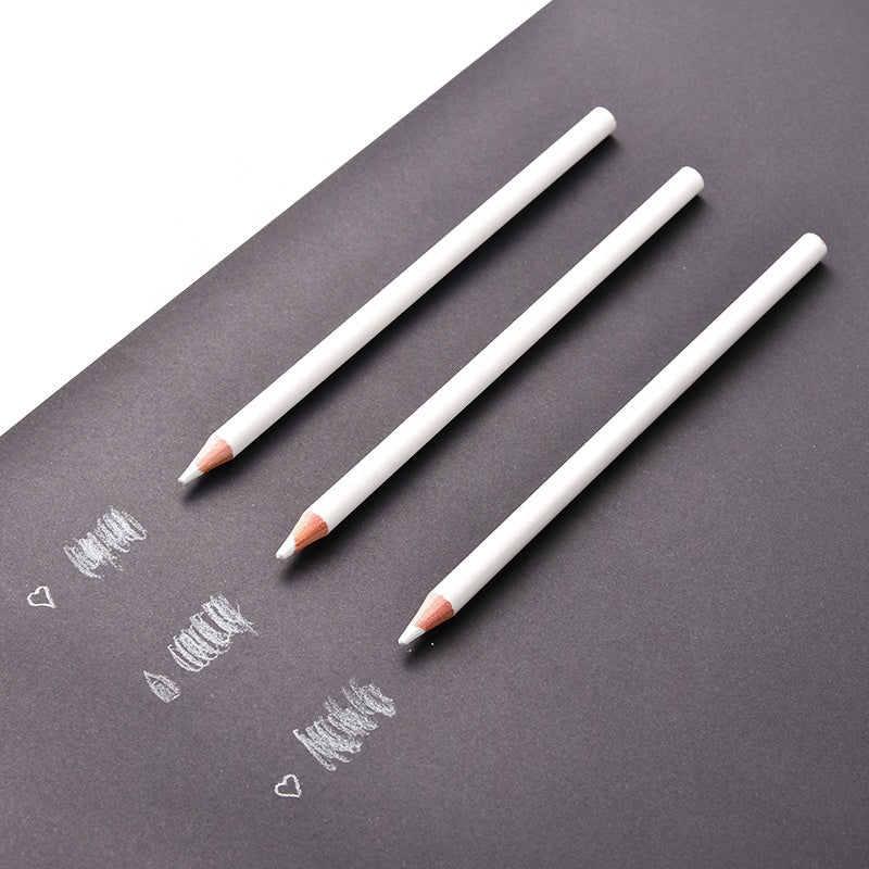 Pack of 3 White Charcoal Pencils - For Sketching And Drawing - Shading