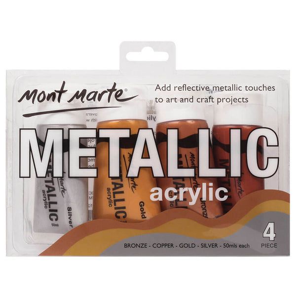 Mont Mart Metallic Acrylic Paint 50ml Set of 4