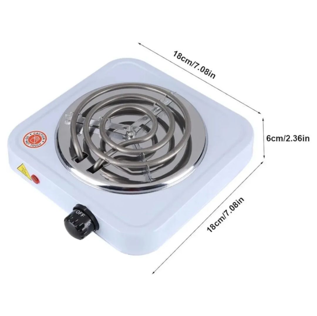 Electric Single Stove Burner - Stainless Steel Hot Plate with Adjustable Temperature, 1000W, Low Voltage Quick Heating