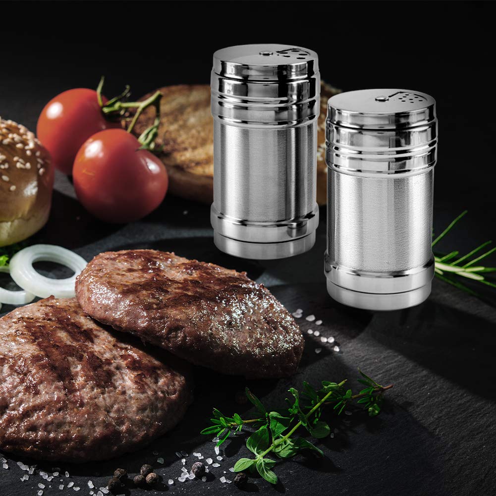 Stainless Steel Salt and Pepper shaker - Portable seasoning Bottle for Home , Kitchen and Outdoor Use