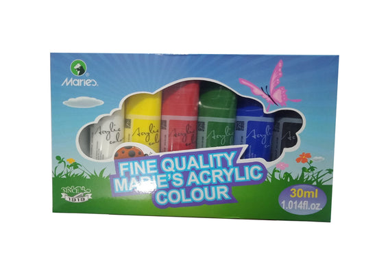 Marie's Acrylic Paint Set - Pack of 6 Waterproof Colors