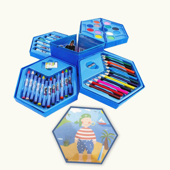 46-Piece Art Color Kit for Kids - Pencils, Crayons, Watercolor, Sketch Pens, Educational Toys