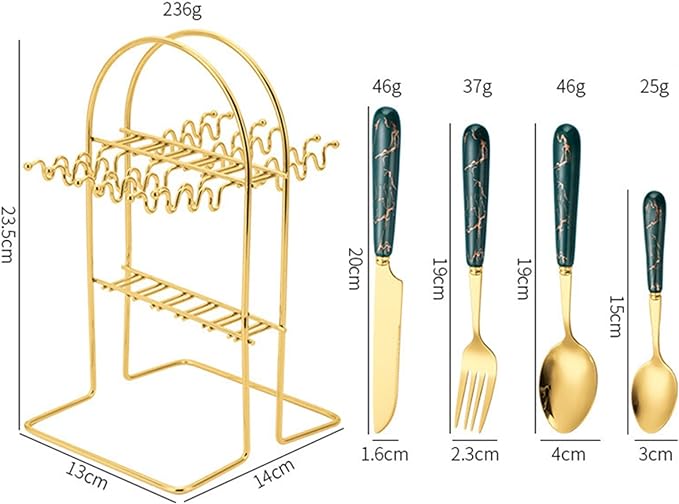 24- Pieces Stainless Steel Cutlery Set with Stand - Fork , Spoon , Knife , and Teaspoon for 6 Persons