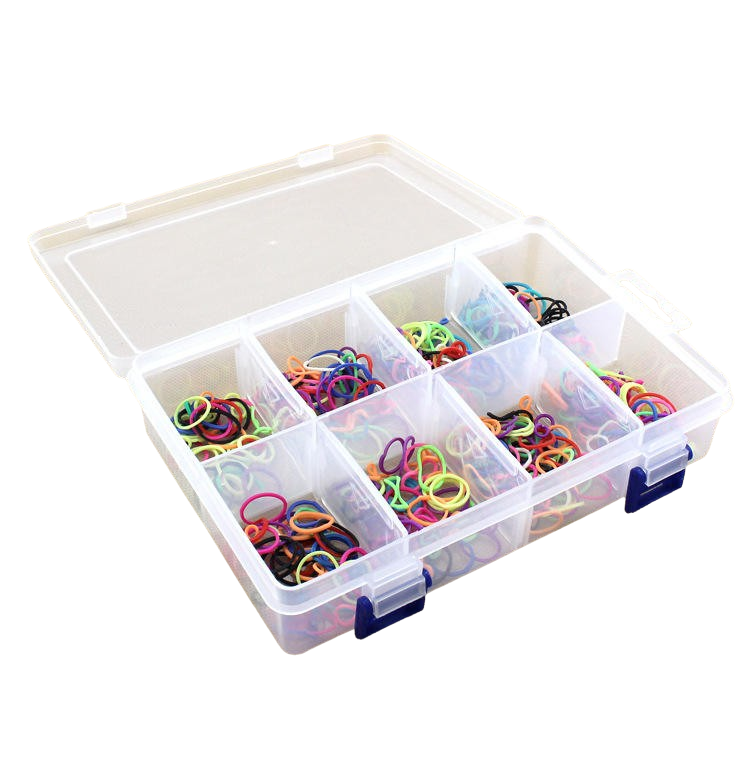 Plastic Organizer Box 8 Grids Clear Storage Container for Jewellery, Tools & Medicine