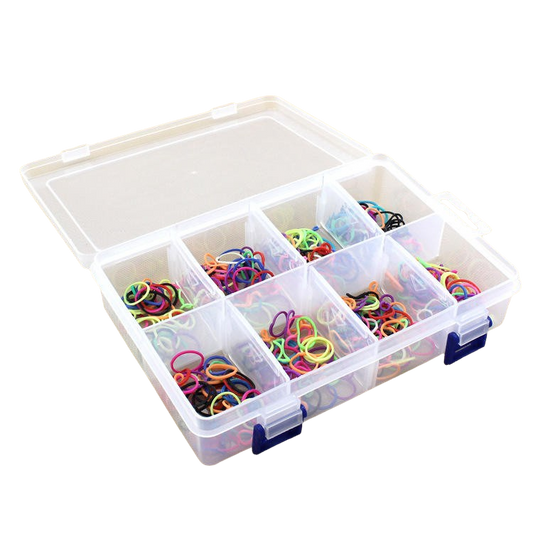 Plastic Organizer Box 8 Grids Clear Storage Container for Jewellery, Tools & Medicine