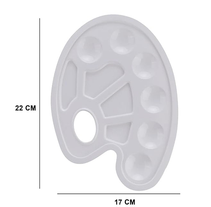 Color Mixing Palette / Tray Plastic - Medium Size With 10 Wells