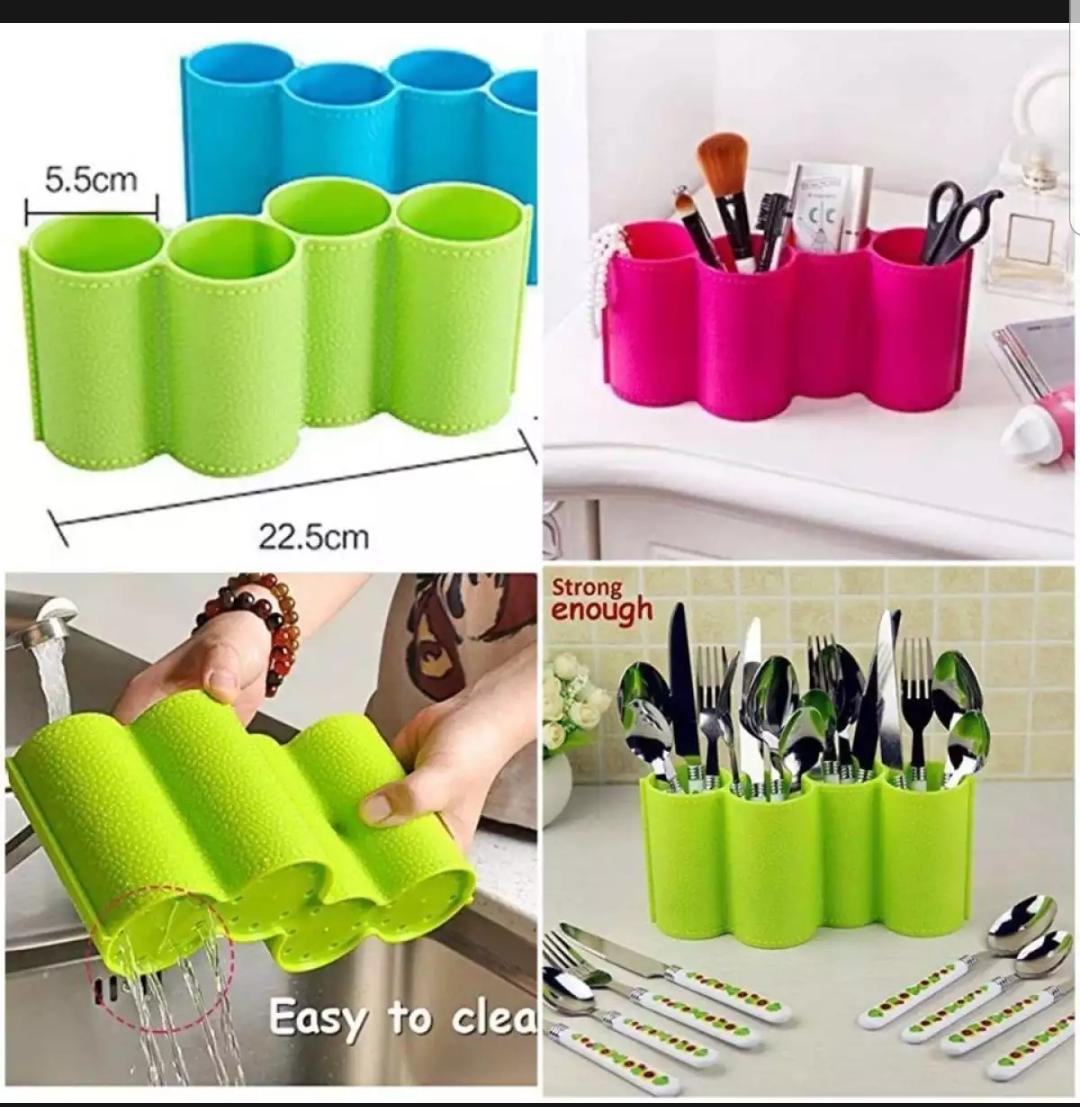 Kitchen Utensils Holder - Plastic Tableware Organizer for Spoons , Knifes and Forks