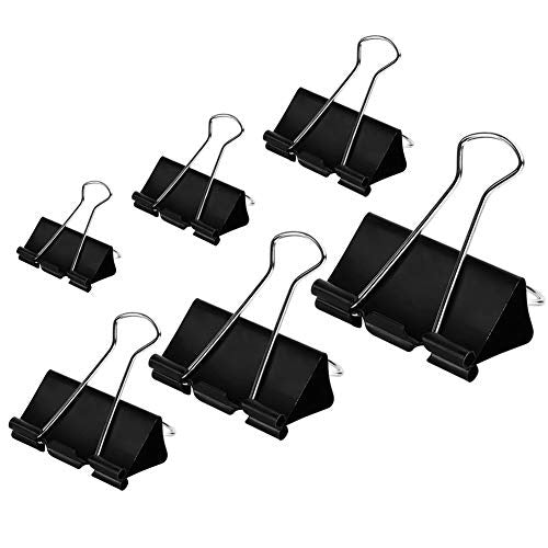 Pack of 12 - Binder Clip 19mm - 25mm - 32mm - 41mm - 51mm Paper Clip