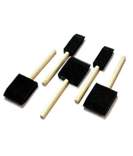 5 Pcs Light Weight Wooden Handle Sponge Foam Paint For Acrylic, Stains, Varnishes, Crafts, Arts