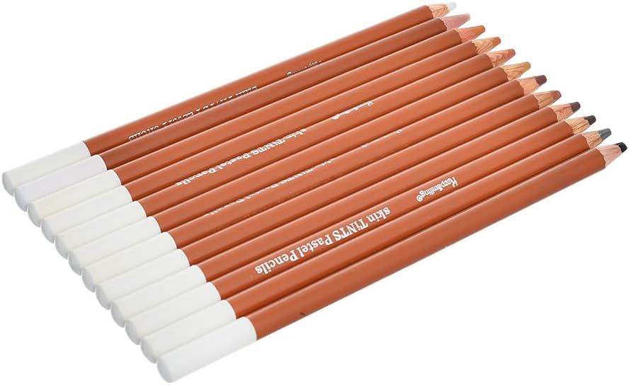 Pack of 12 - Skin Tints Pastel Sketch Pencils Keep Smiling - 12 Color Pencils