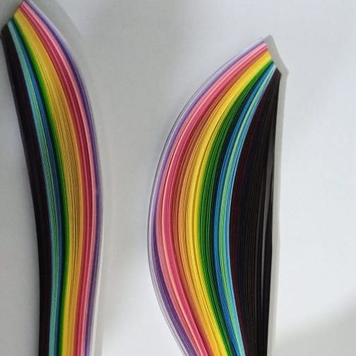 Quilling Strips 5mm width, 15inch long, 24 colours , 5strips of each colour total 120 strips