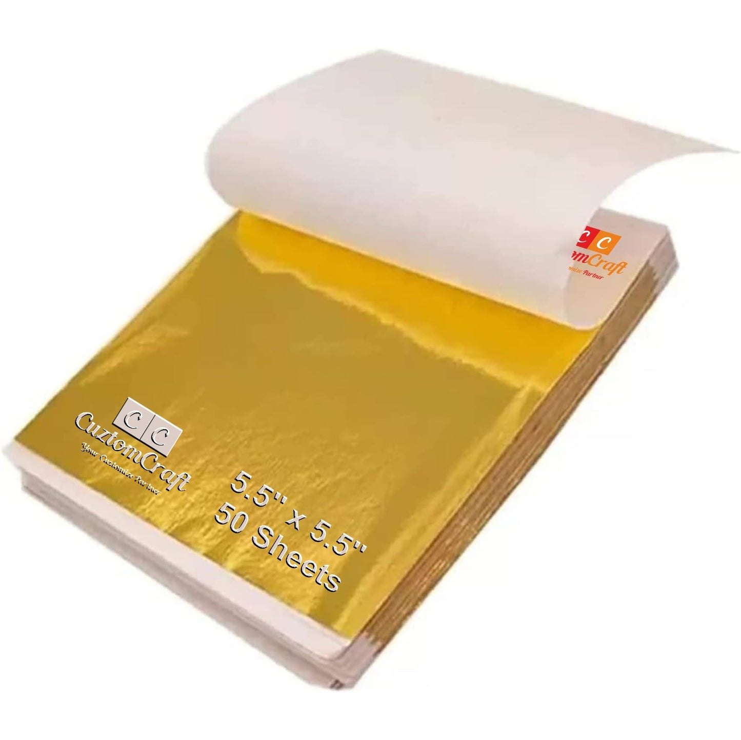 50 Sheets Gold, Silver, Copper Foil Leaf 5.5x5.5 Inches Premium Crafting Material for DIY Projects, Art and Decoration