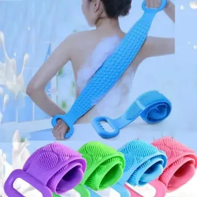 Silicon Bath Body Brush - Exfoliating & Massage Strap for Shower Cleaning