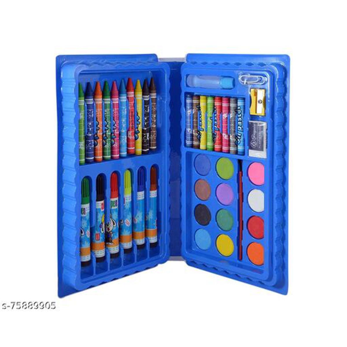 42-Piece Art Set for Kids – Crayons, Pastels, Markers, and Color Pencils