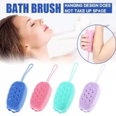 Silicon Body Bath Brush - Exfoliating Scrubber for Gentle Cleansing